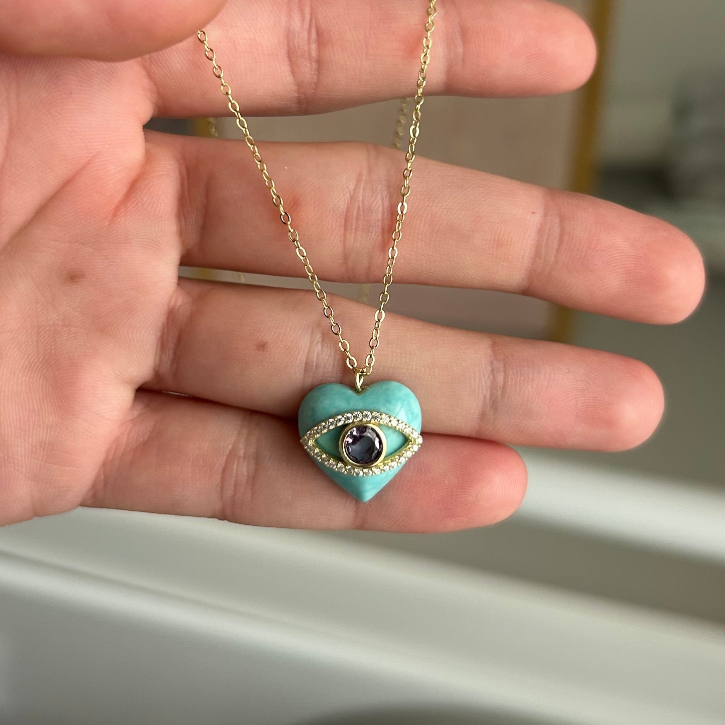 "PURE SHIELD EYE" GOLD NECKLACE