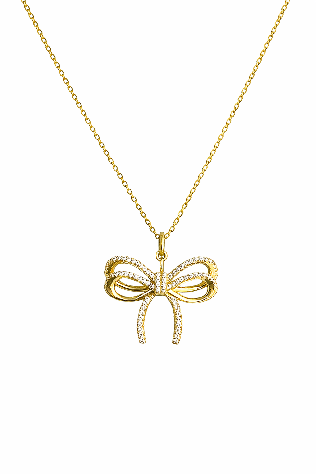 "SWEET PROMISE BOW" GOLD NECKLACE