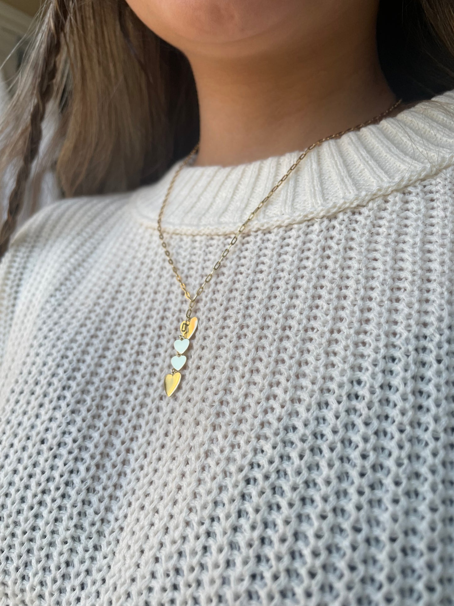 "QUEEN OF HEARTS" SILVER/GOLD NECKLACE