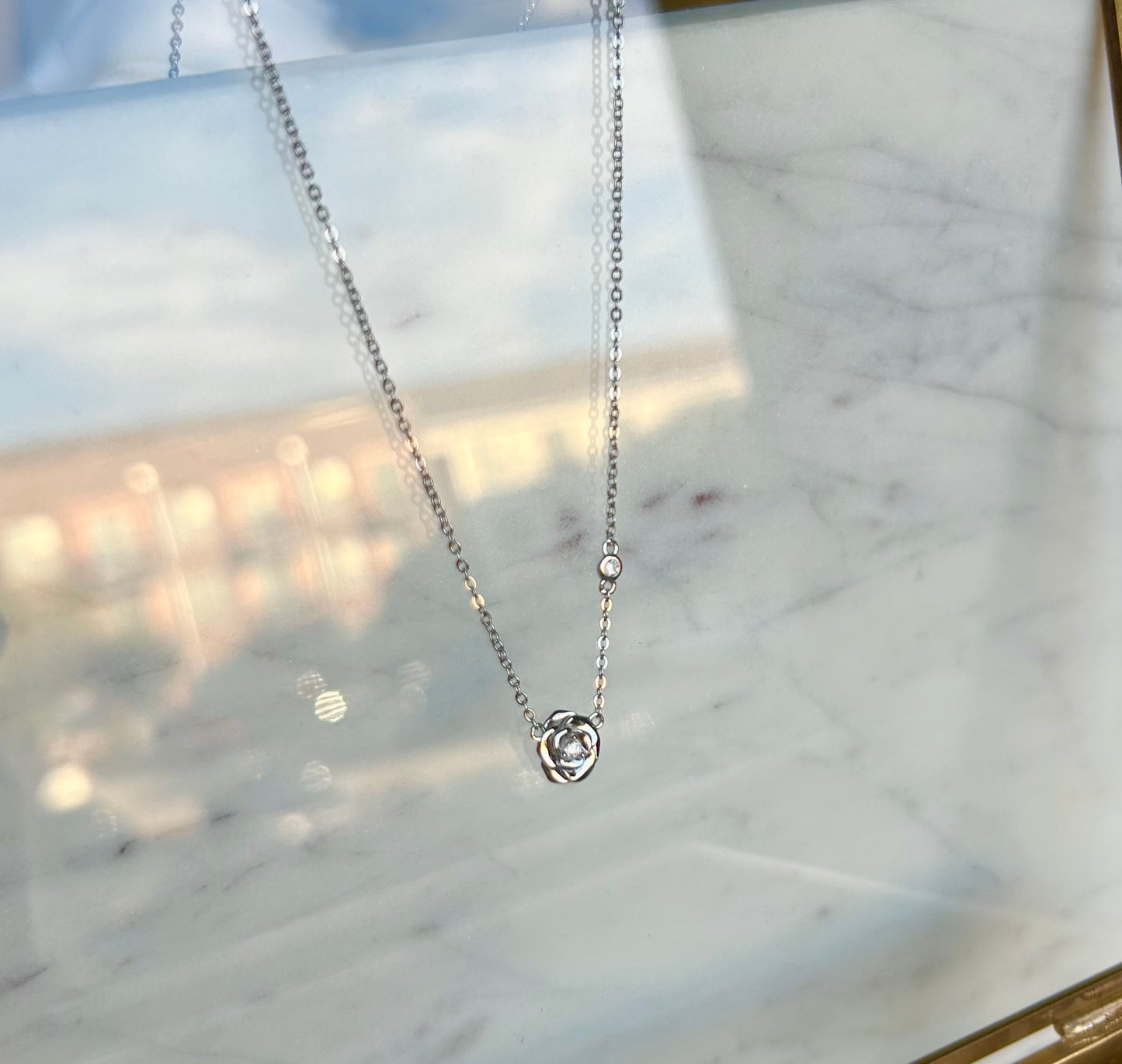 "WILD ROSE" SILVER/GOLD NECKLACE
