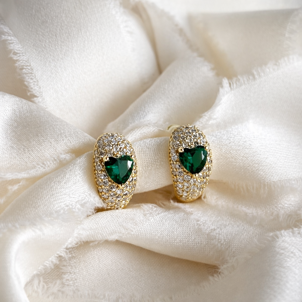 Imperial Green Hoop Earrings