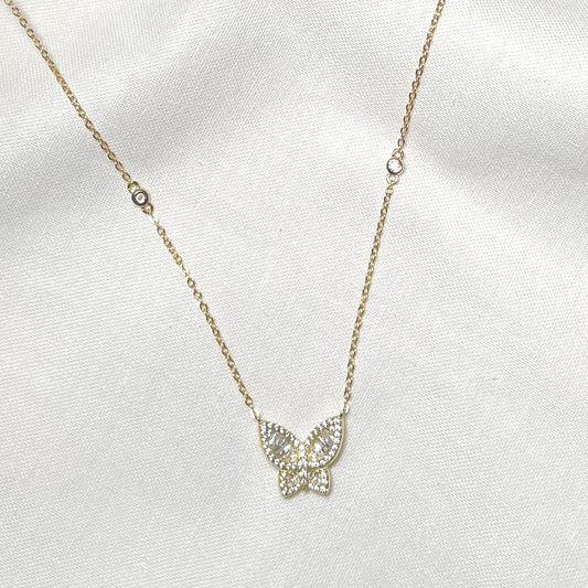 "ICON BUTTERFLY" SILVER/GOLD NECKLACE