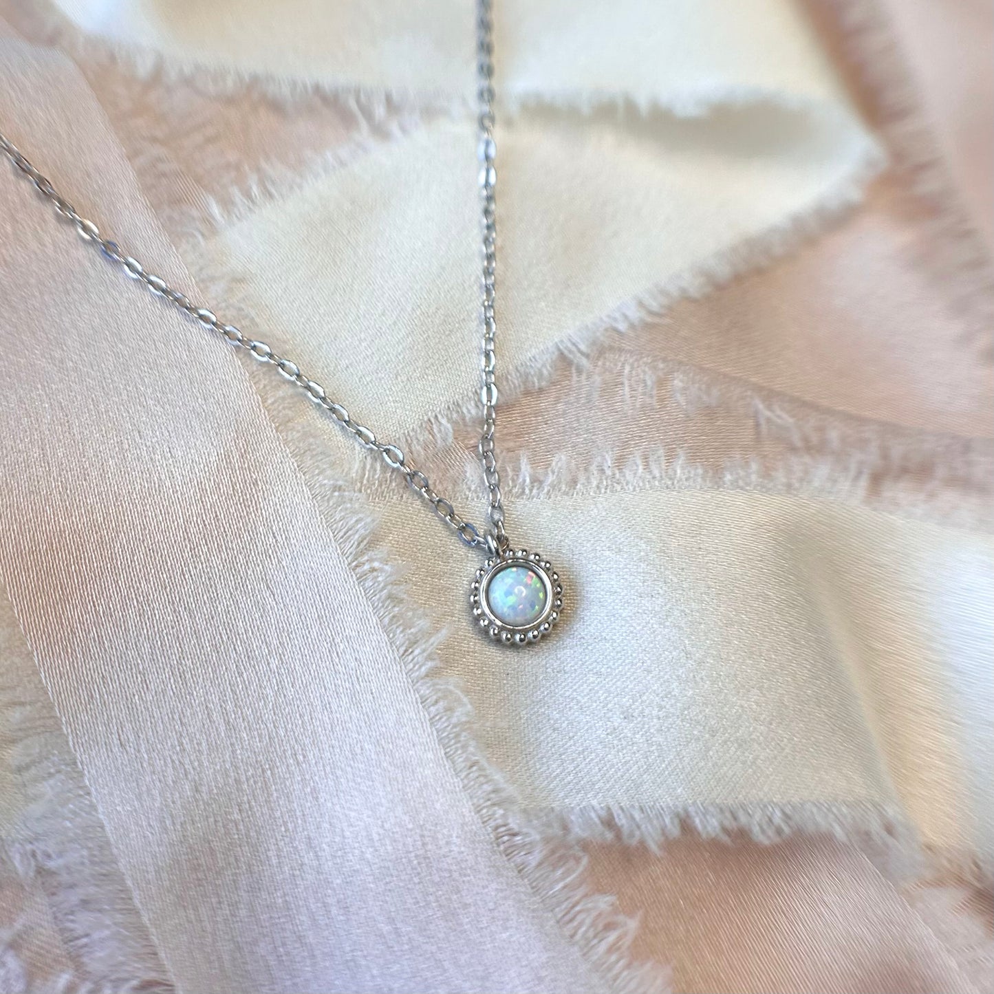 "DAINTY OPAL" GOLD/SILVER NECKLACE