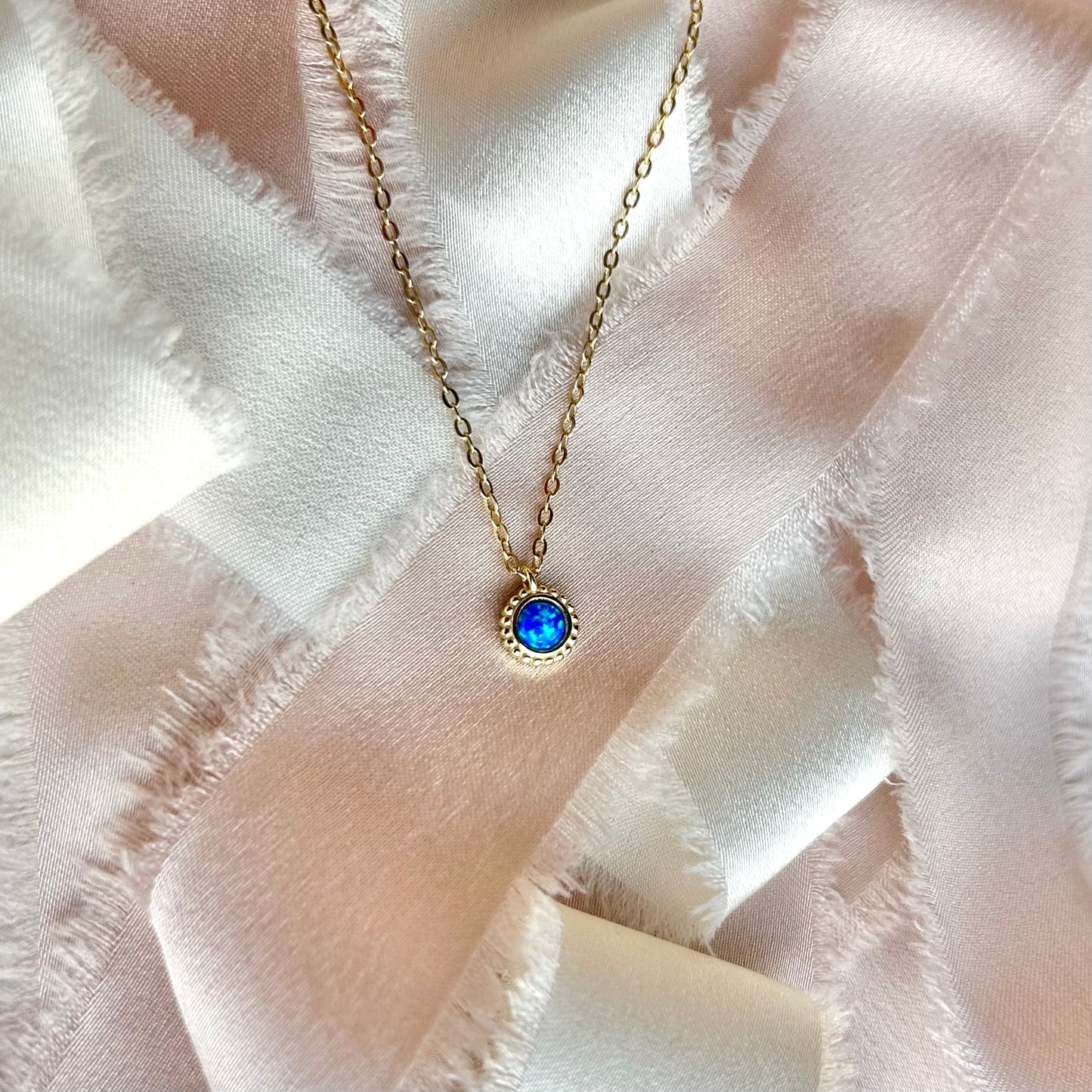 "DAINTY OPAL" GOLD/SILVER NECKLACE