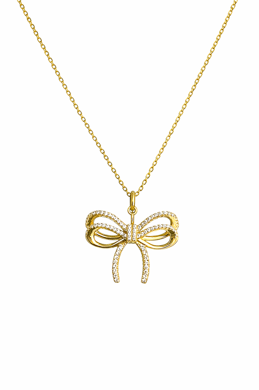 "SWEET PROMISE BOW" GOLD NECKLACE