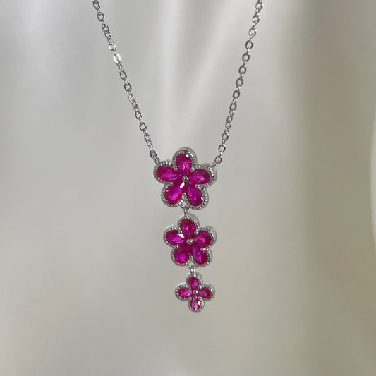 “FIORELLA FLOWERS” SILVER NECKLACE